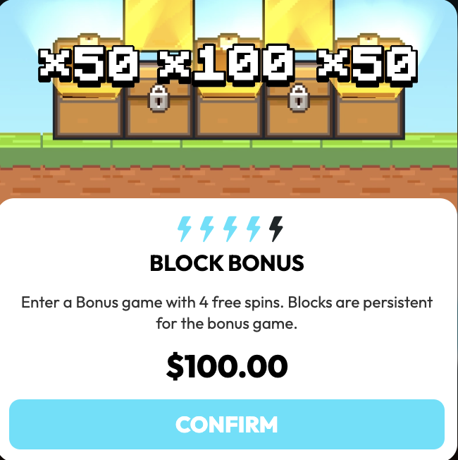 Бонусная функция Block Bonus в Minedrop с постоянными блоками